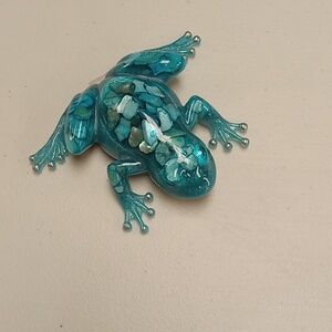 Handcrafted resin frog